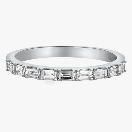 Macy's Sterling Silver Ring, Black Diamond Baguette Ring (1/2 ct. t.w.) -  Macy's